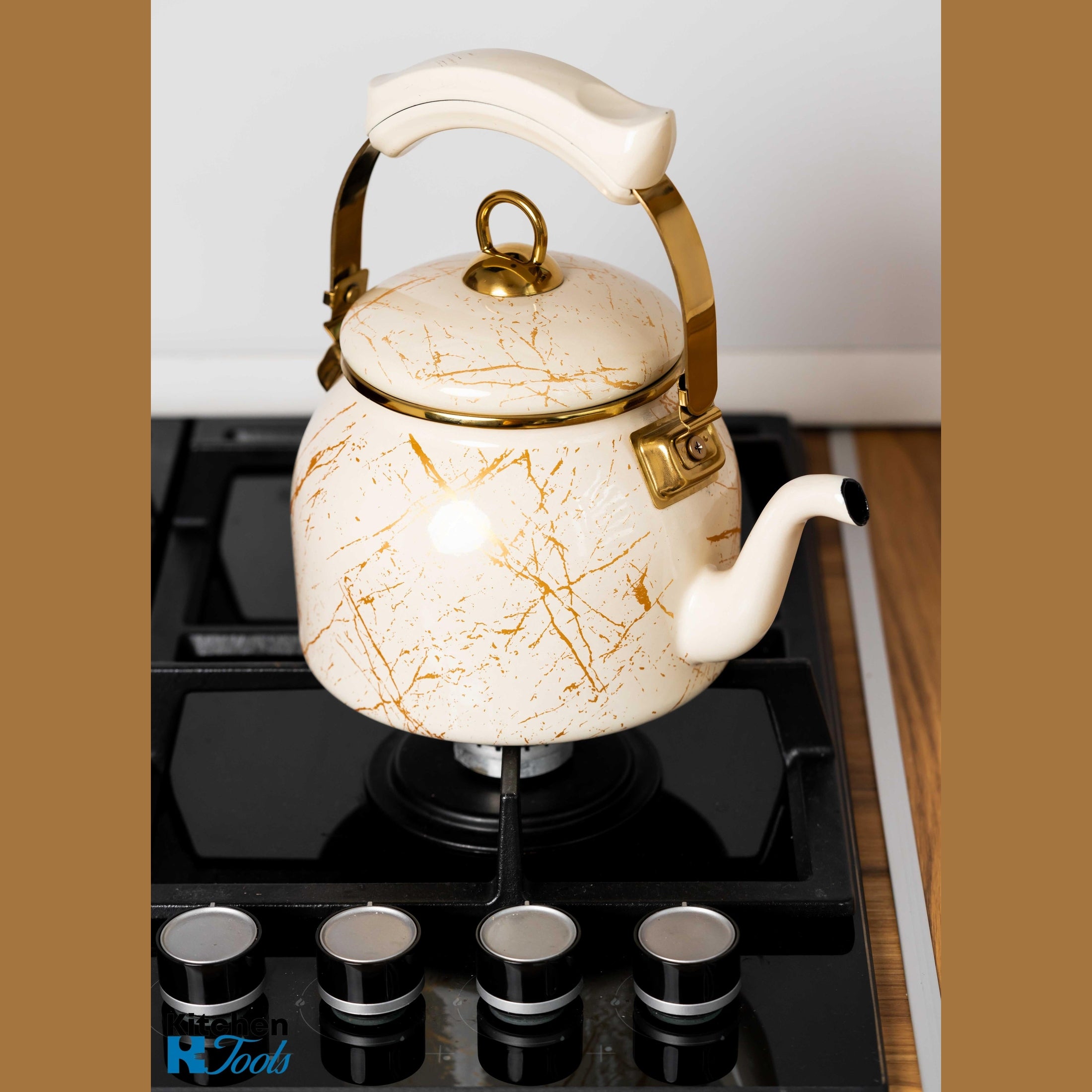 Ceainic emailat Goldmann 2.5L, bej