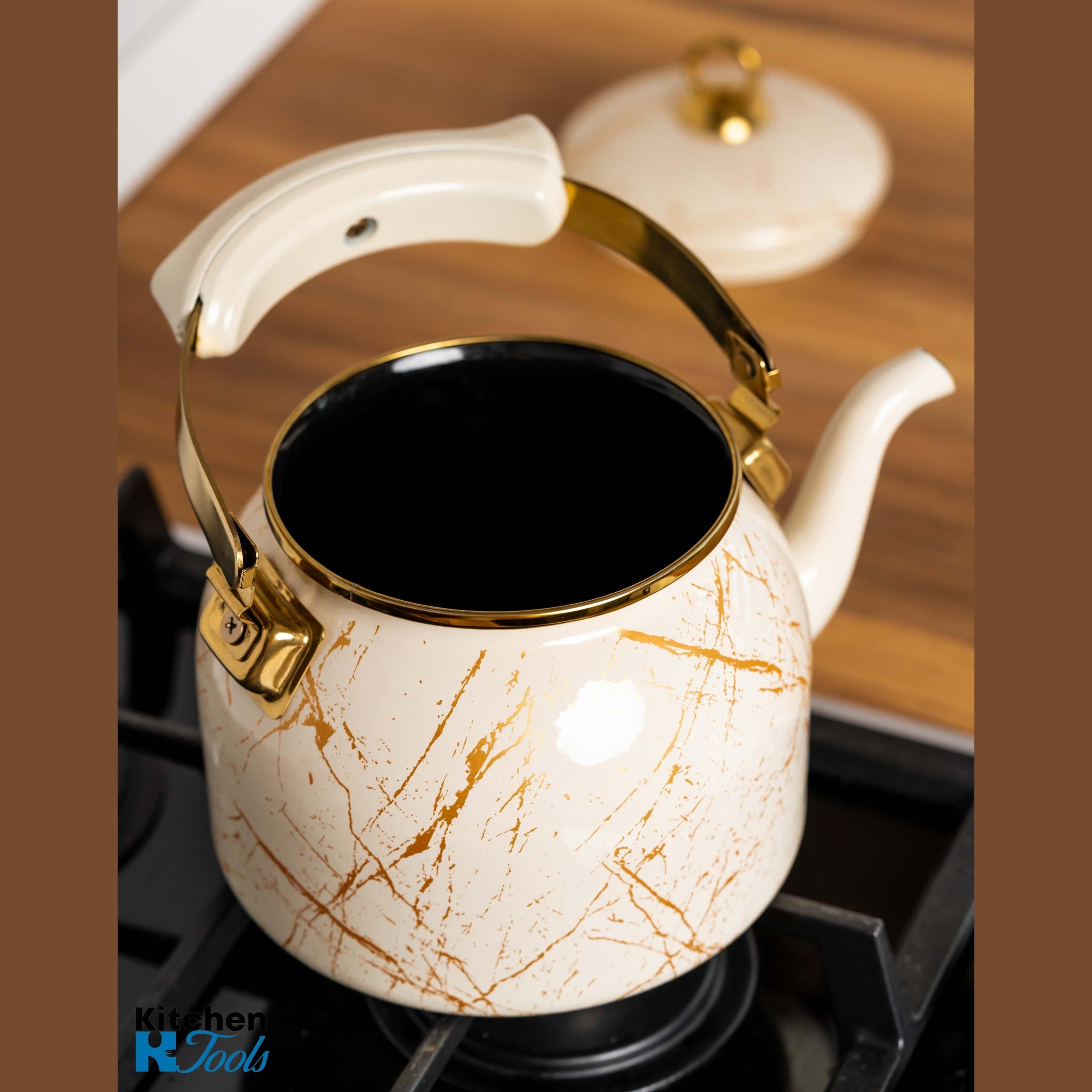 Ceainic emailat Goldmann 2.5L, bej