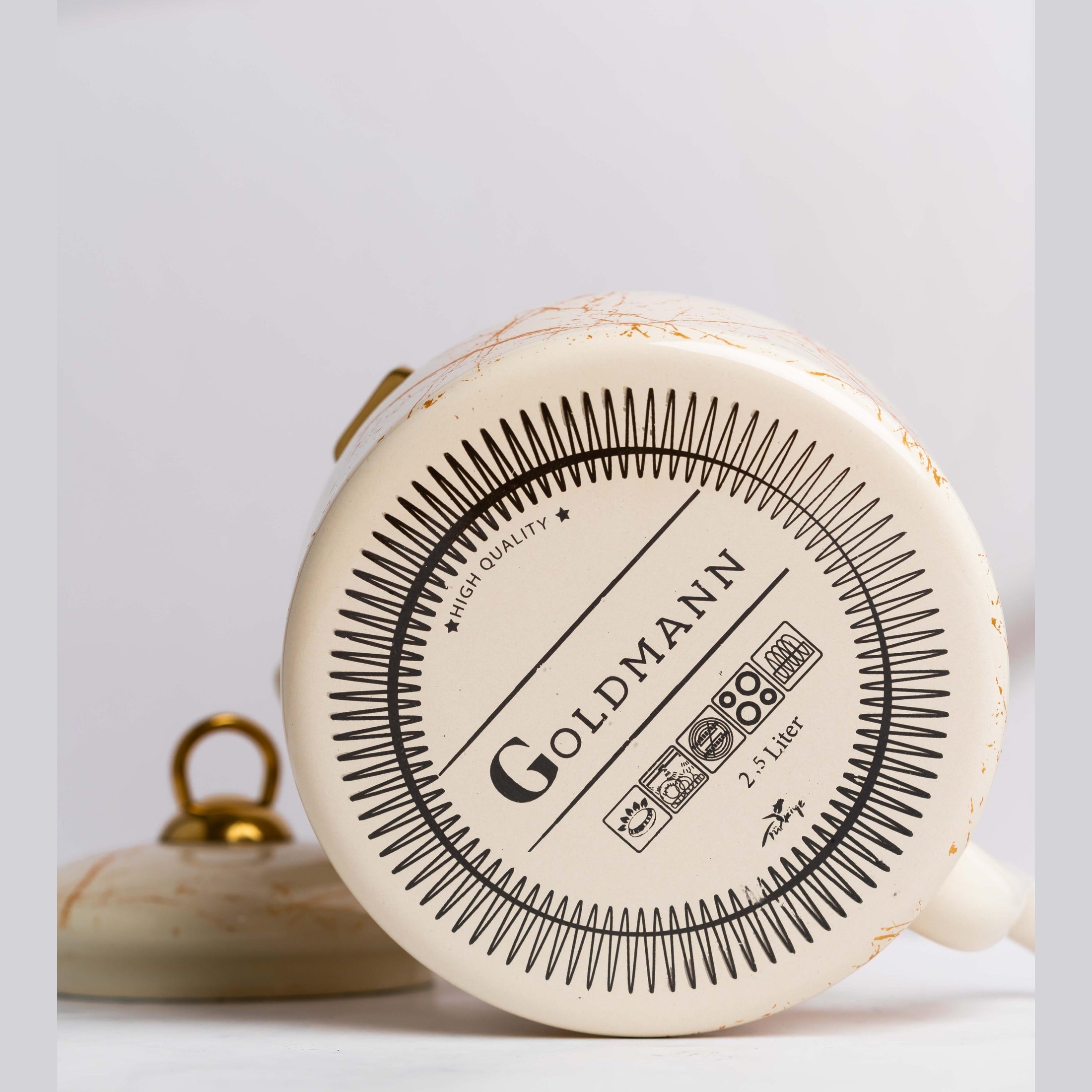 Ceainic emailat Goldmann 2.5L, bej