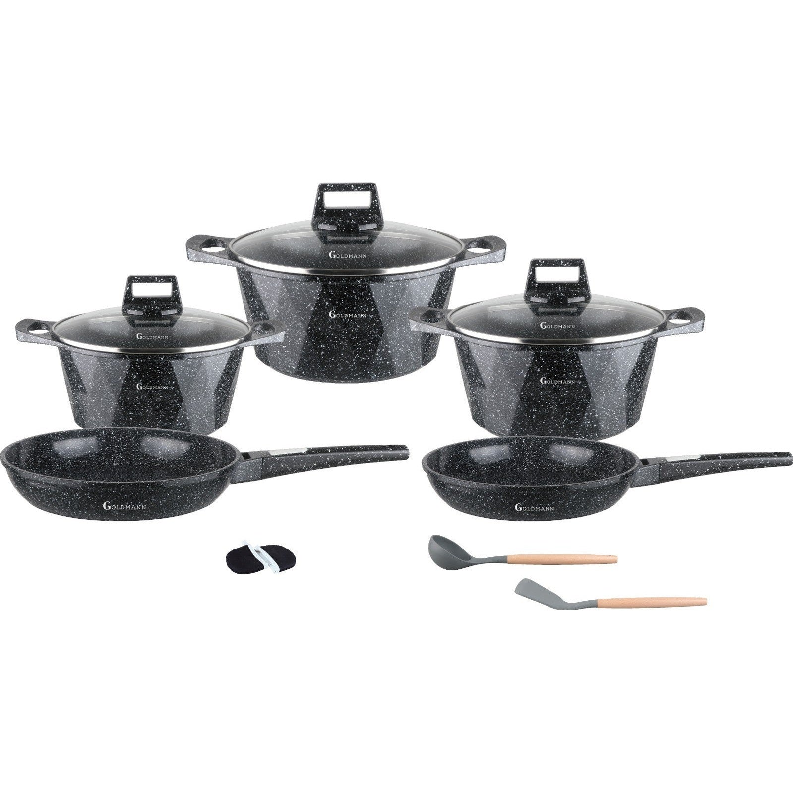 Set vase Goldmann, 10 piese, aluminiu turnat, antiaderent