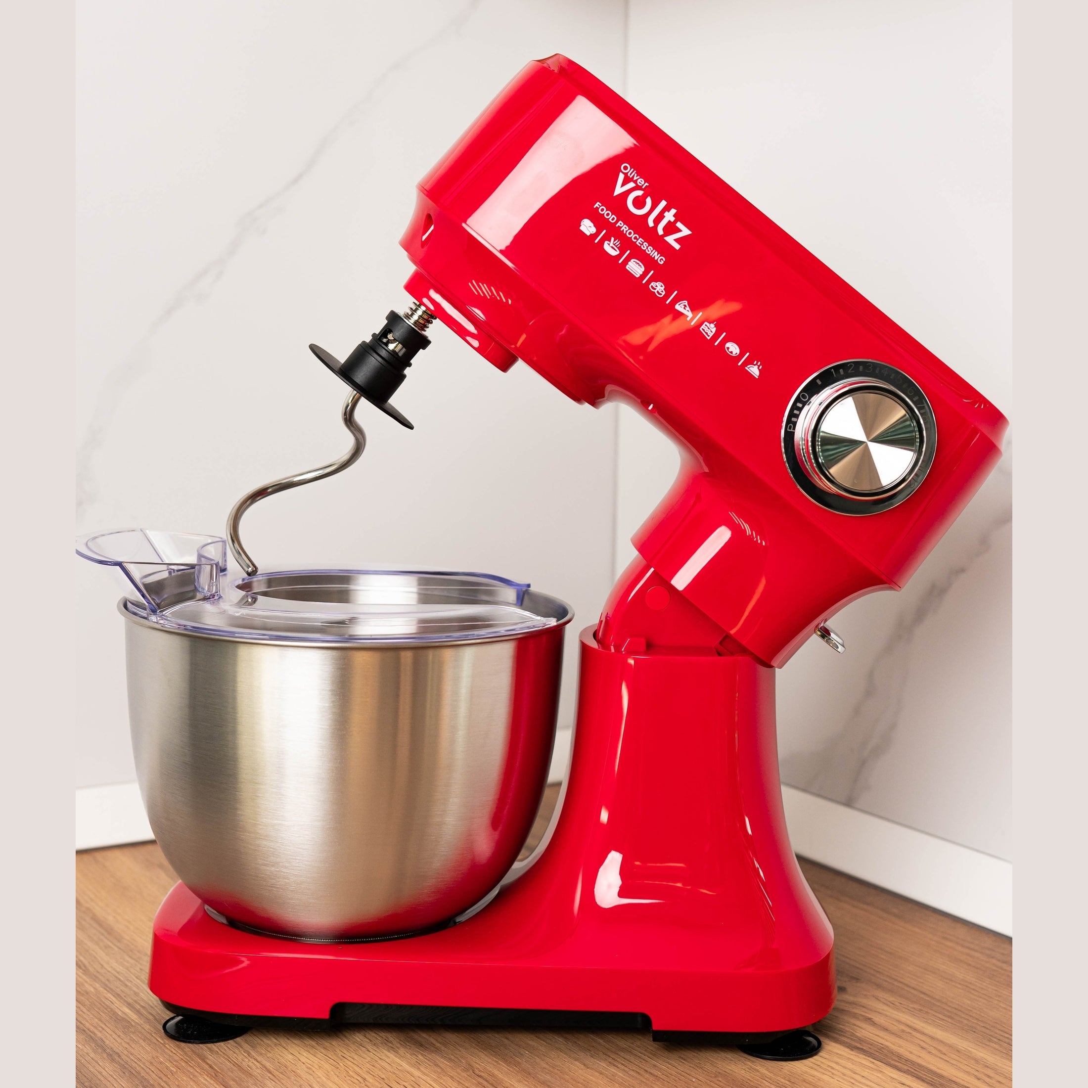 Mixer Planetar Oliver Voltz, 3.5L, 800W, roșu
