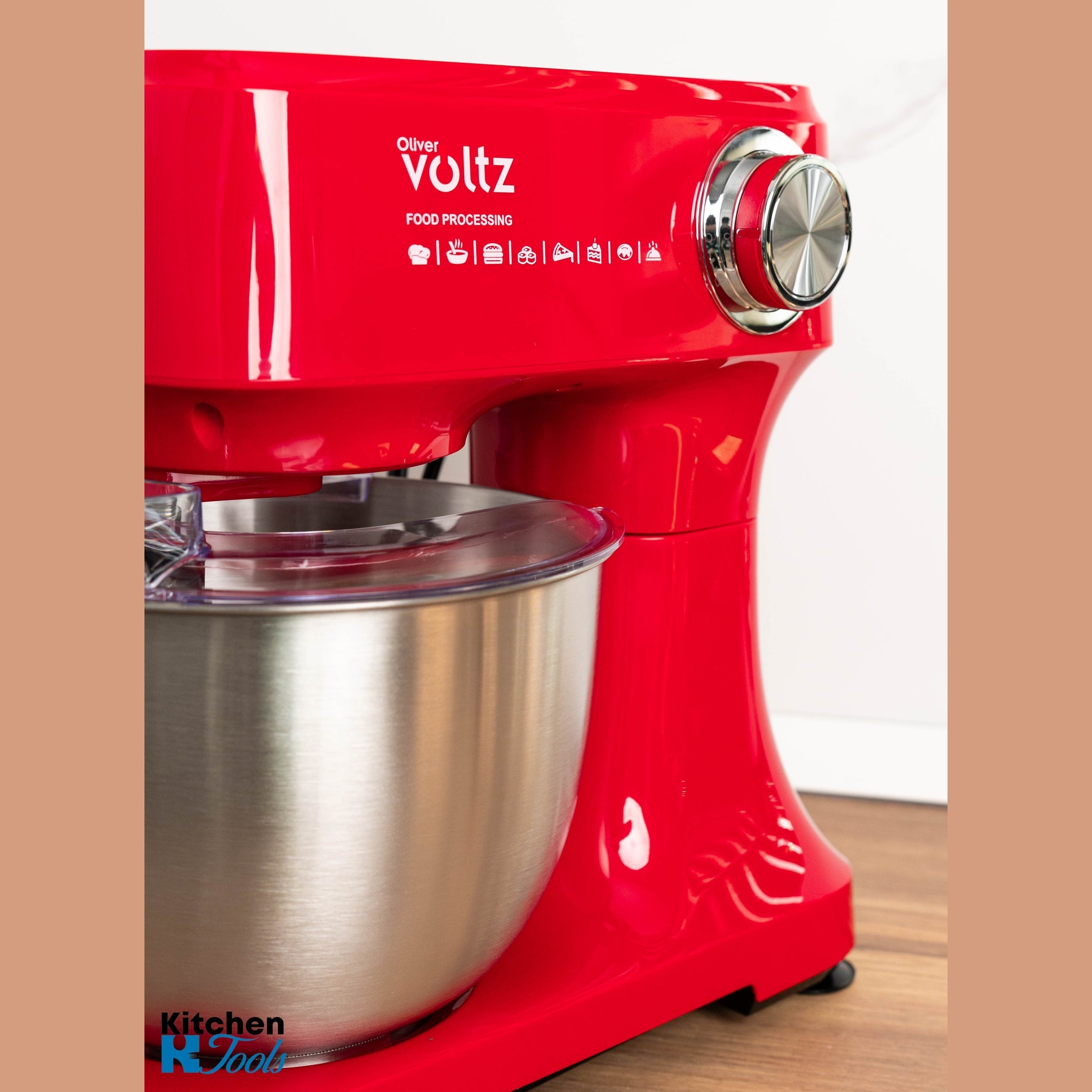 Mixer Planetar Oliver Voltz, 3.5L, 800W, roșu