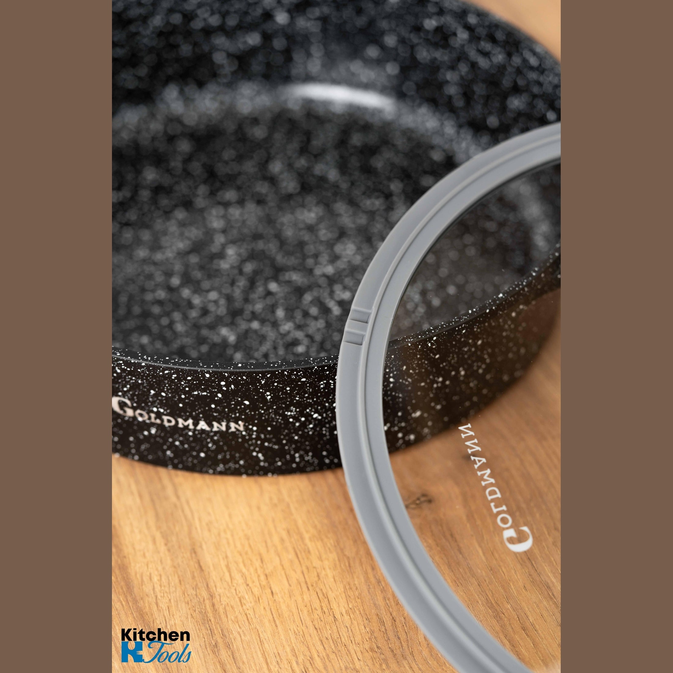 Cratită joasă din aluminiu Goldmann, 28cm cu capac