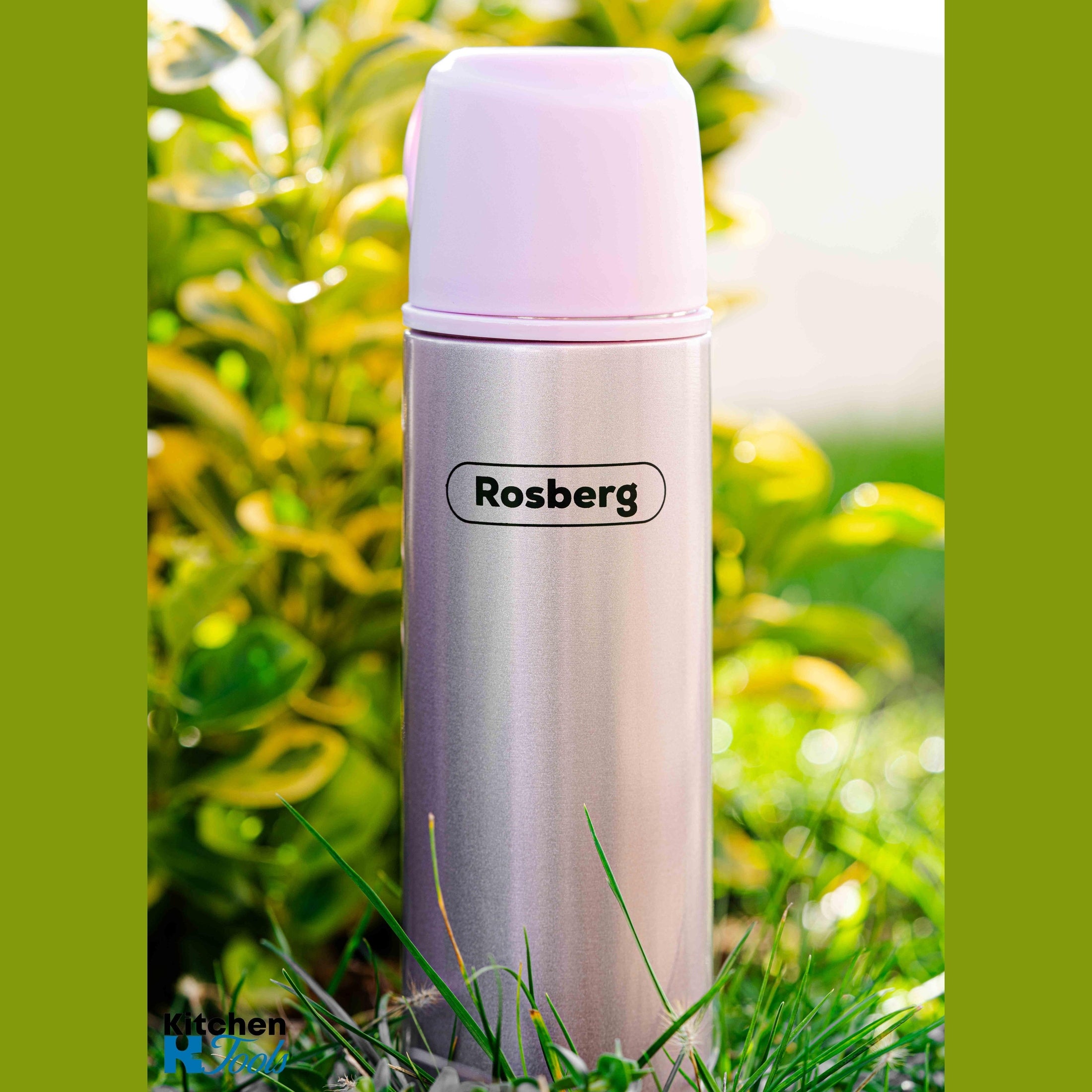 Termos Rosberg roz, 500ml, oțel inoxidabil, pereți dubli