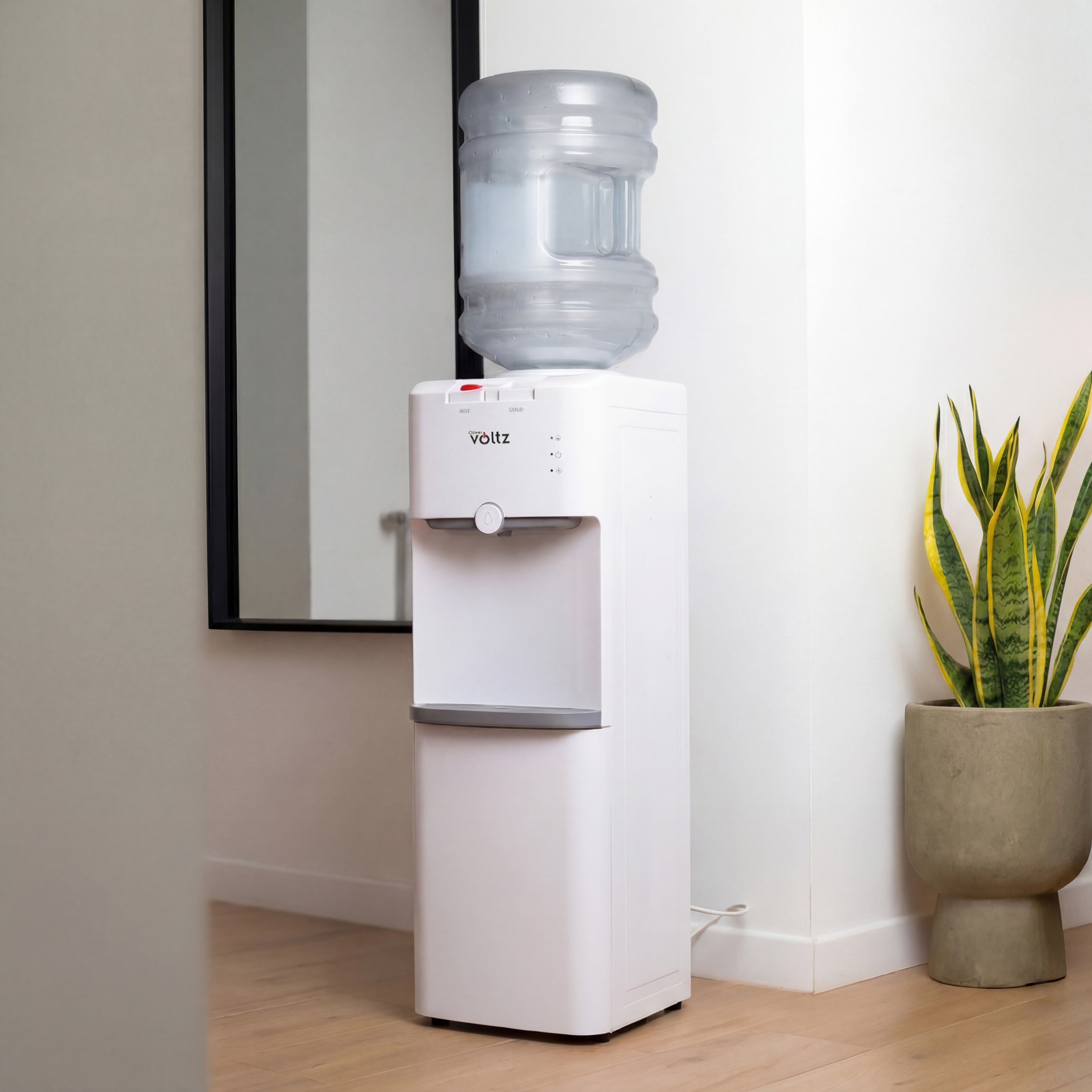 Dozator de apa, apa calda/rece, rezervor inox, temperatura 10°C-90°C, Oliver Voltz, alb