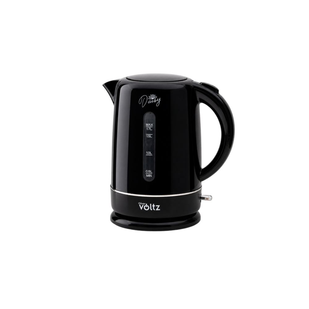 Fierbator electric, 1700ml, 2200W, filtru NYLON,  oprire automata, Baza rotativă la 360°, Oliver Voltz Daisy, negru