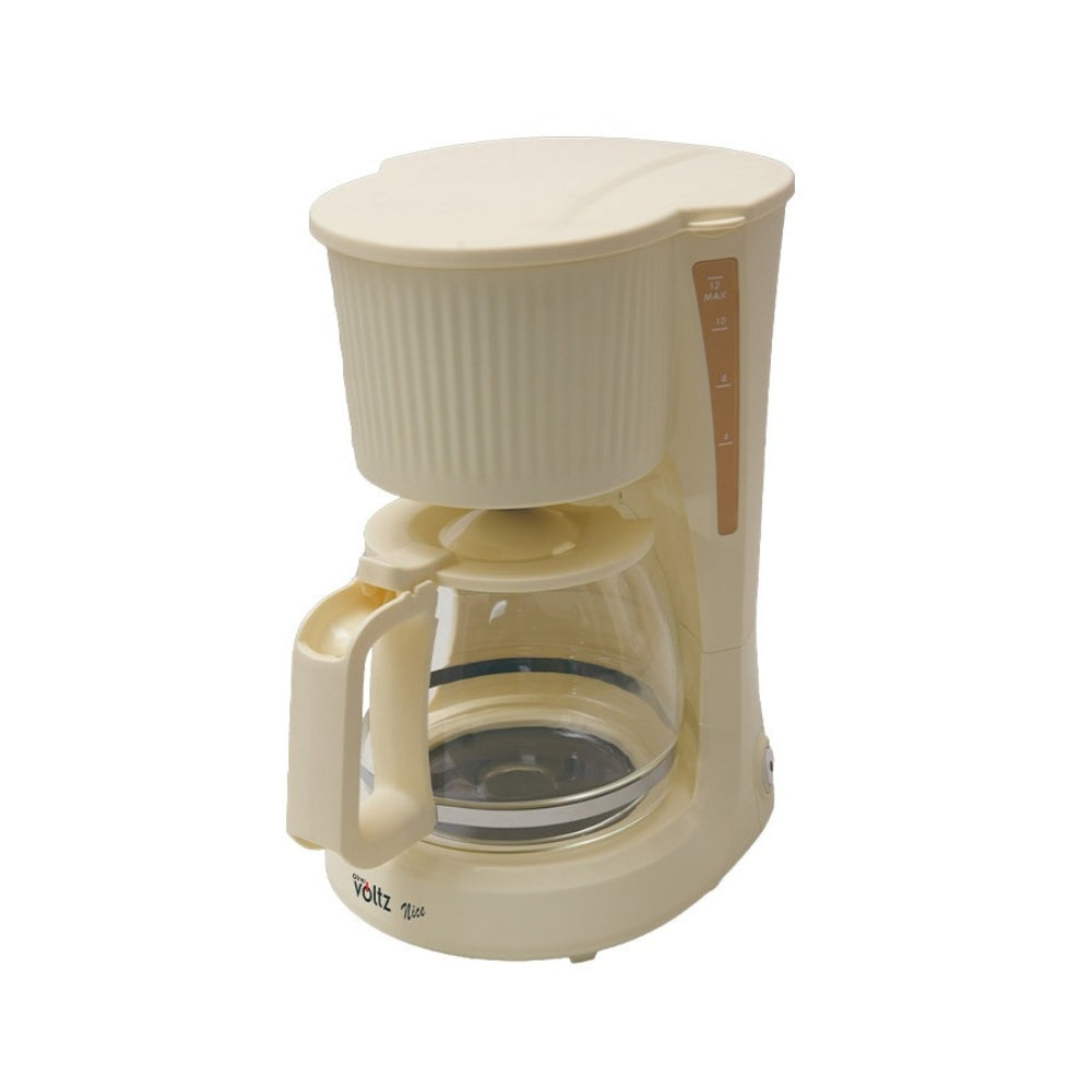 Cafetiera cu filtru, 750W, 1.5 litri, 12 cesti, functie mentinere cald, anti-picurare, Oliver Voltz, gama Nice, crem