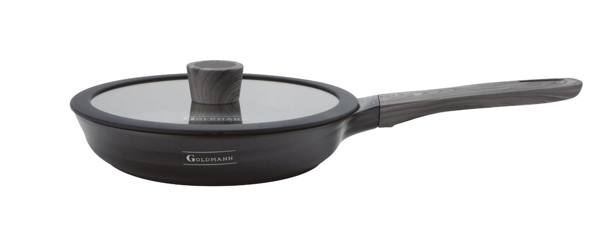 Tigaie cu capac, antiaderenta invelis ceramic, aluminiu turnat, 28cm , 4.5 litri, Goldmann