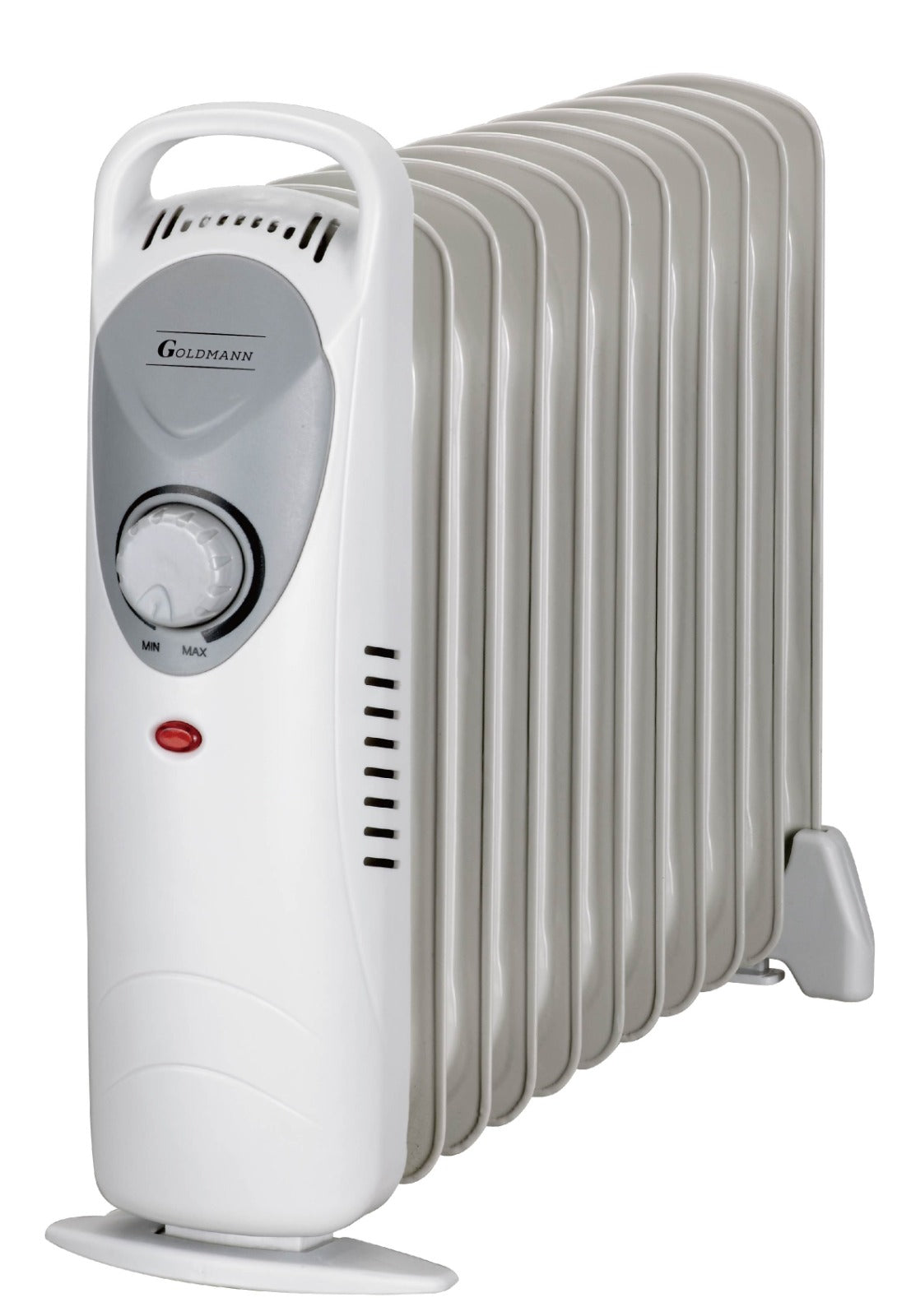 Calorifer electric cu ulei mini  1200 W, termostat reglabil, indicator luminos, suport pentru cablu, Goldmann 11 elementi