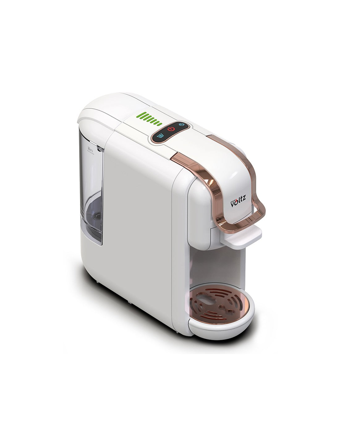Espressor de cafea cu capsule 8 în 1, cafea macinata/capsule/paduri, Oliver Voltz, 19 bari, 1450W, alb