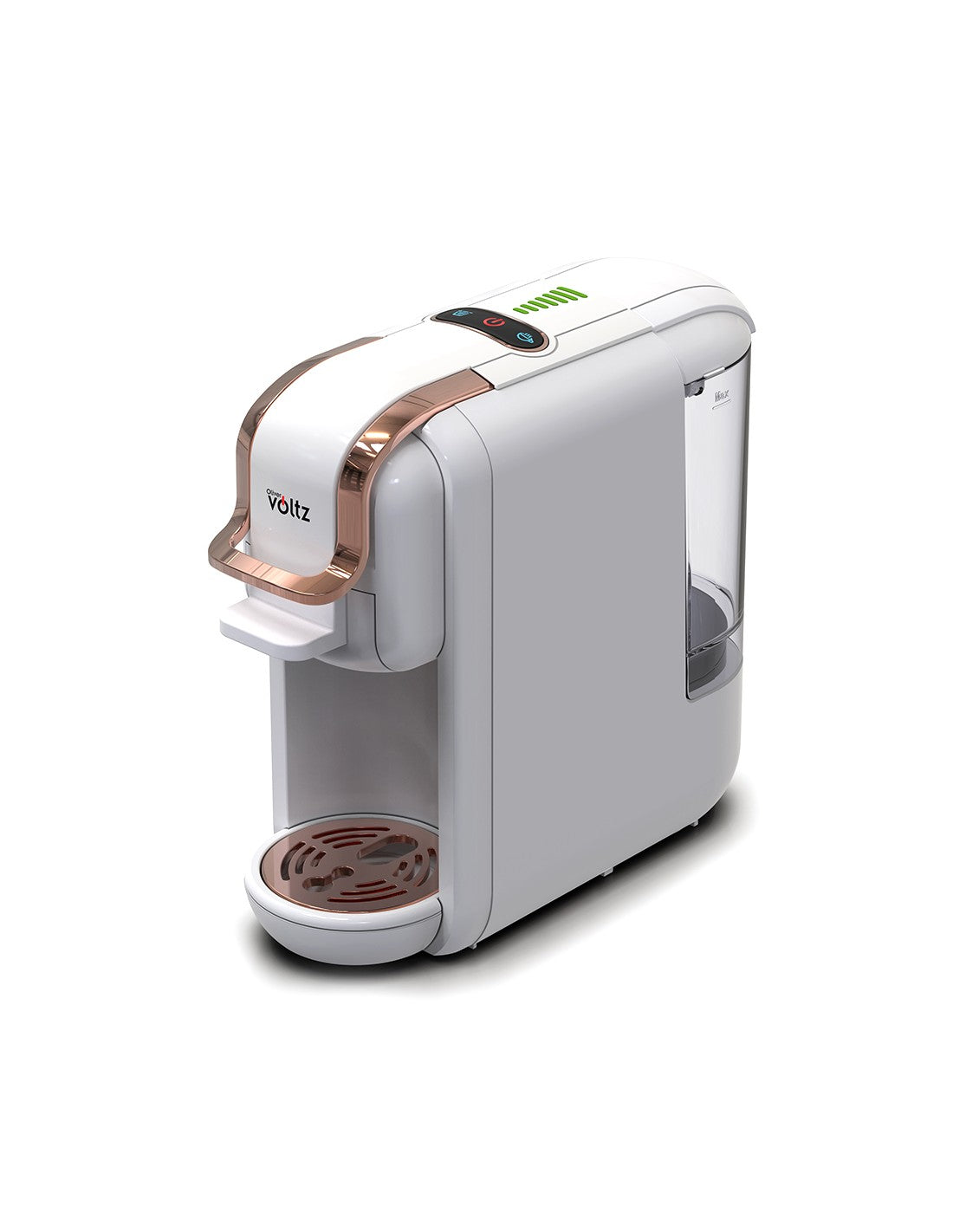 Espressor de cafea cu capsule 8 în 1, cafea macinata/capsule/paduri, Oliver Voltz, 19 bari, 1450W, alb
