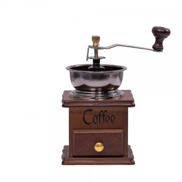 Rasnita manuala vintage din lemn, pentru cafea, condimente, nuci si ierburi, Maro
