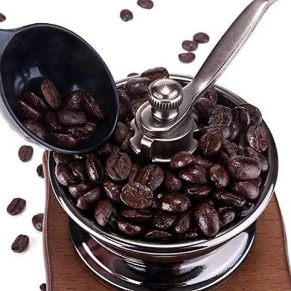 Rasnita manuala vintage din lemn, pentru cafea, condimente, nuci si ierburi, Maro