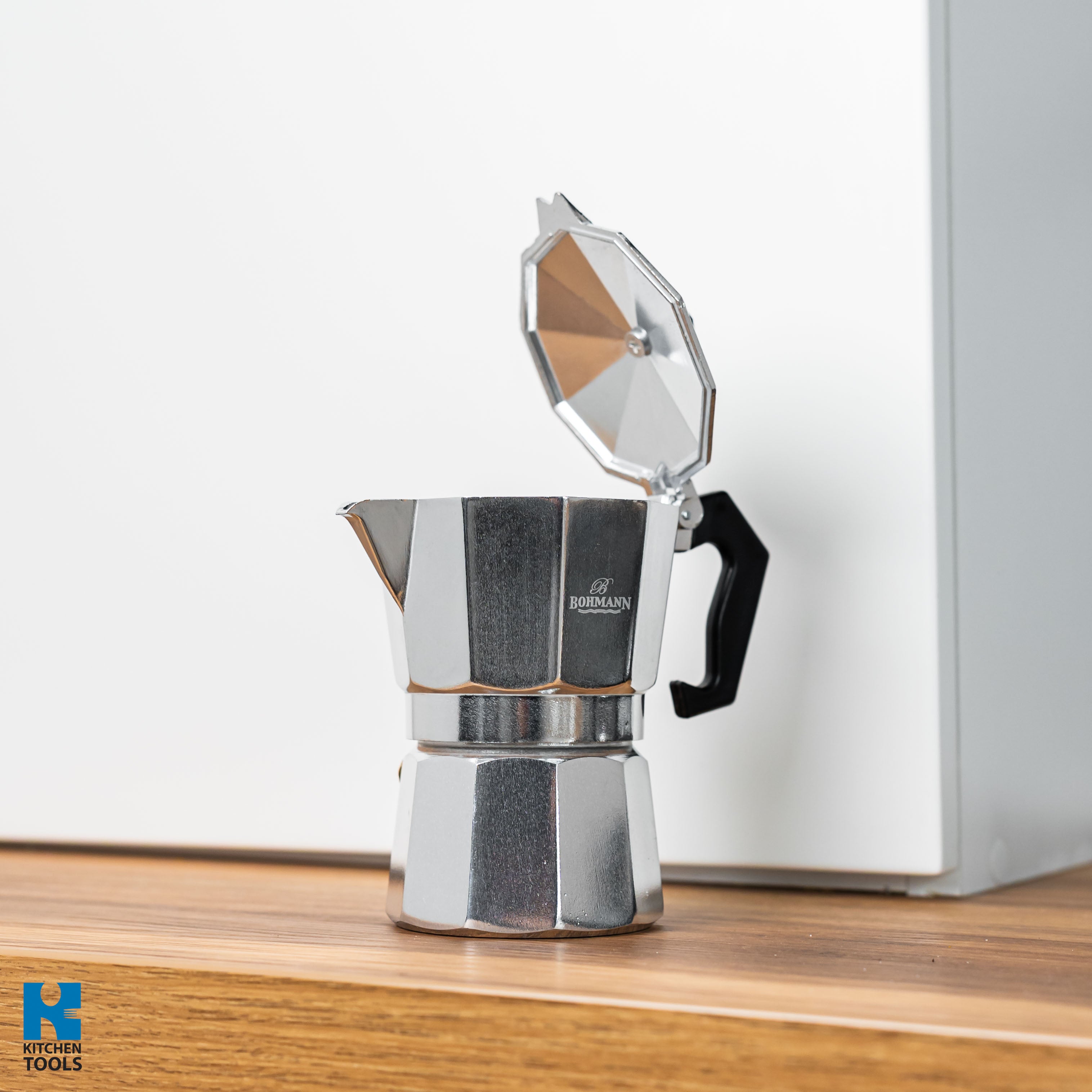 Espressor cafea manual 6 cesti din aluminiu Bohmann, pentru aragaz
