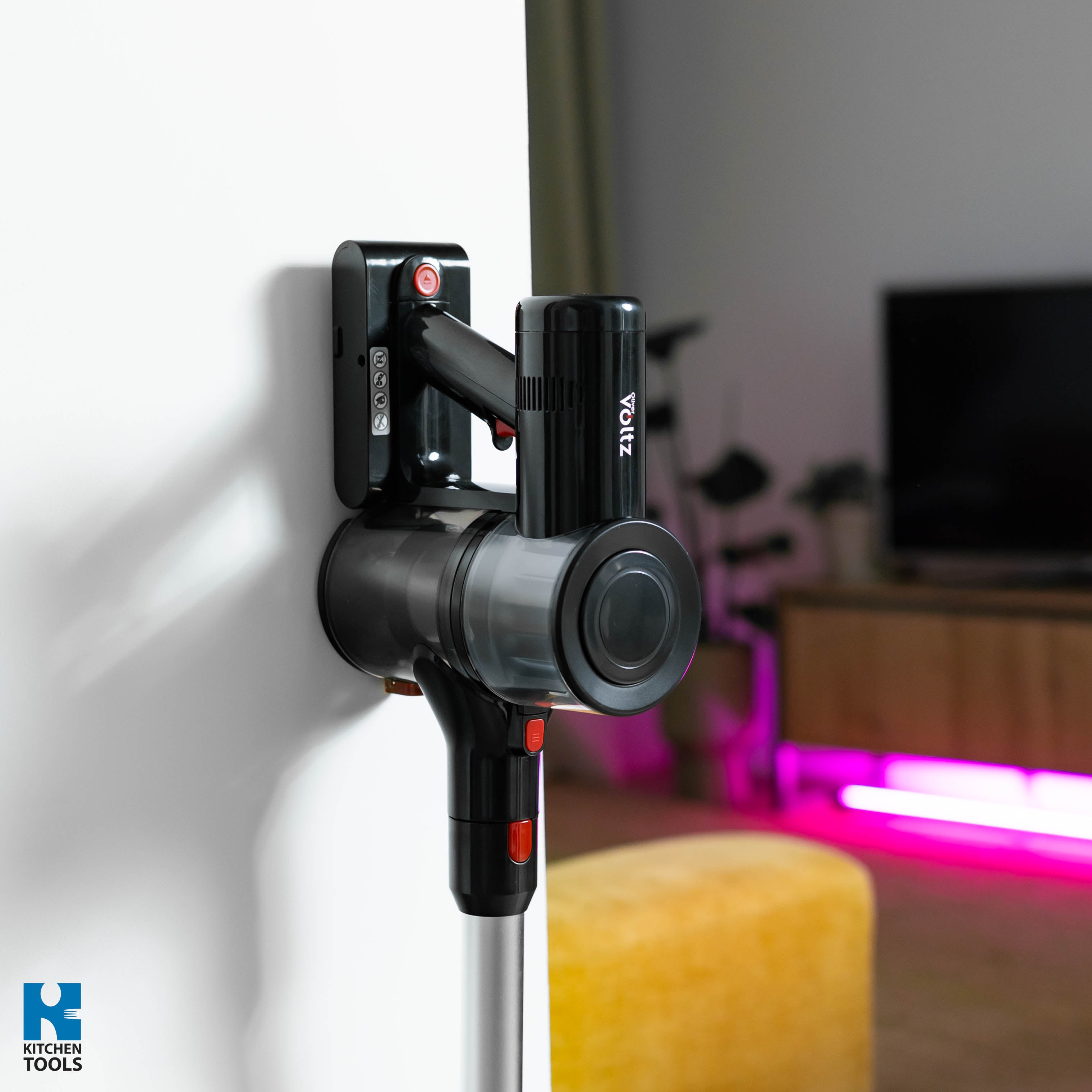 Aspirator VERTICAL fara fir 2in1, 150W, 16.5KPA, 0.7litri, 2 trepte, 45 min, perie iluminata, 4 accesorii, Oliver Voltz