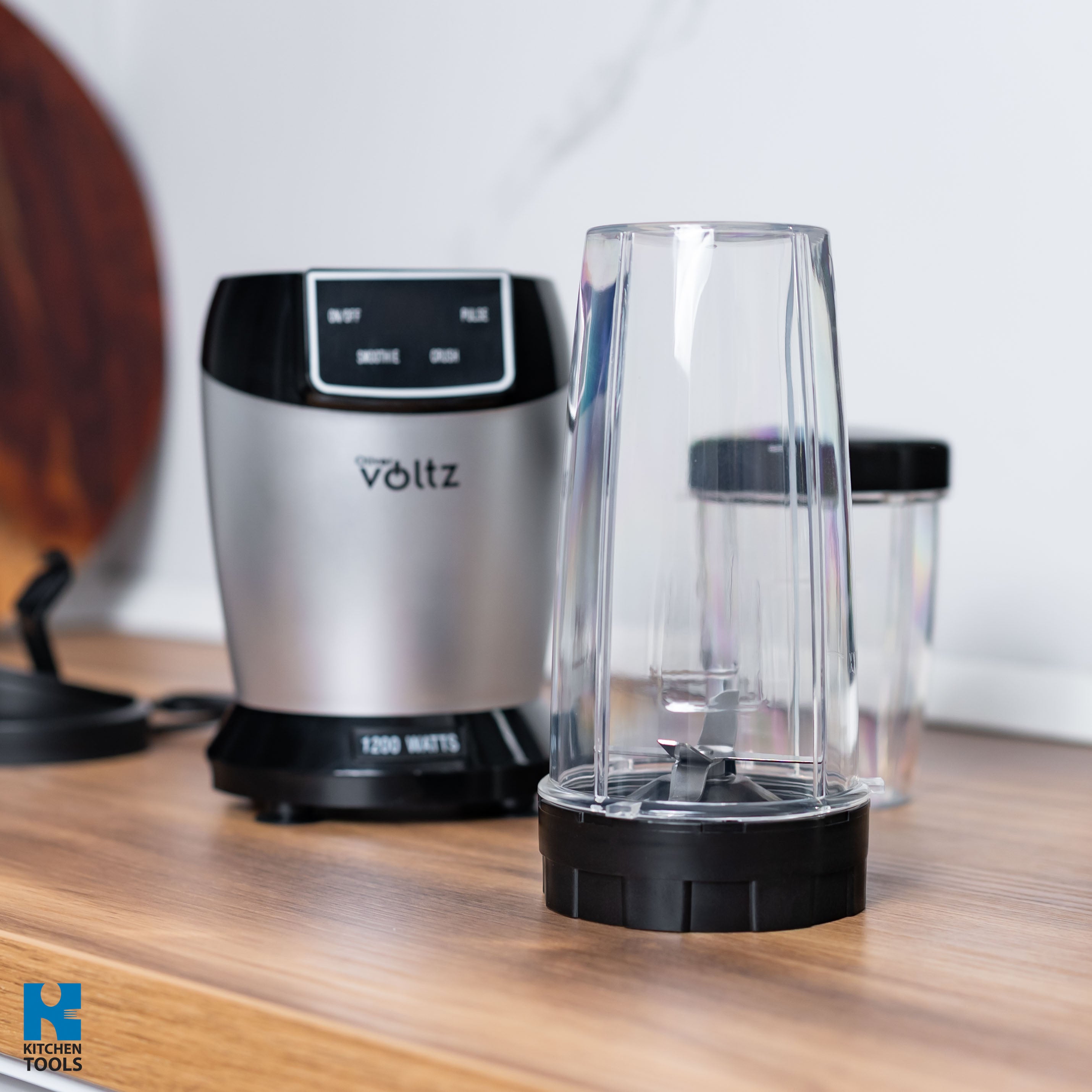 Nutribullet bucatarie multifunctional, 1200W, recipient 1000ml, pahar cu capac 800ml, Oliver Voltz, gri