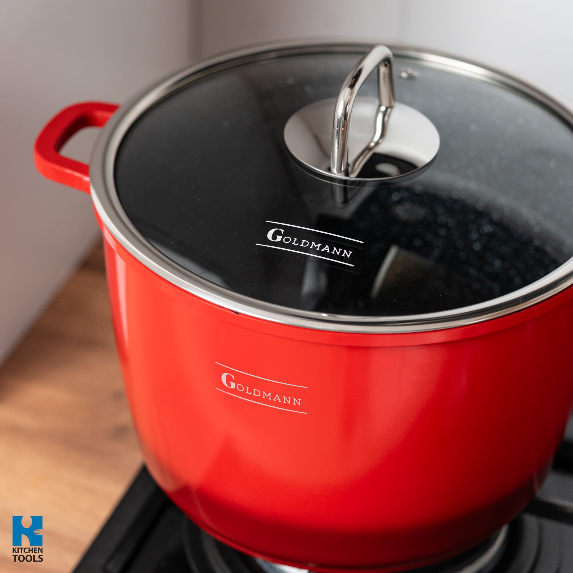 Oala aluminiu turnat ROSIE, 32x22 cm, 14 litri, Goldmann, acoperire ceramica, capac termorezistent