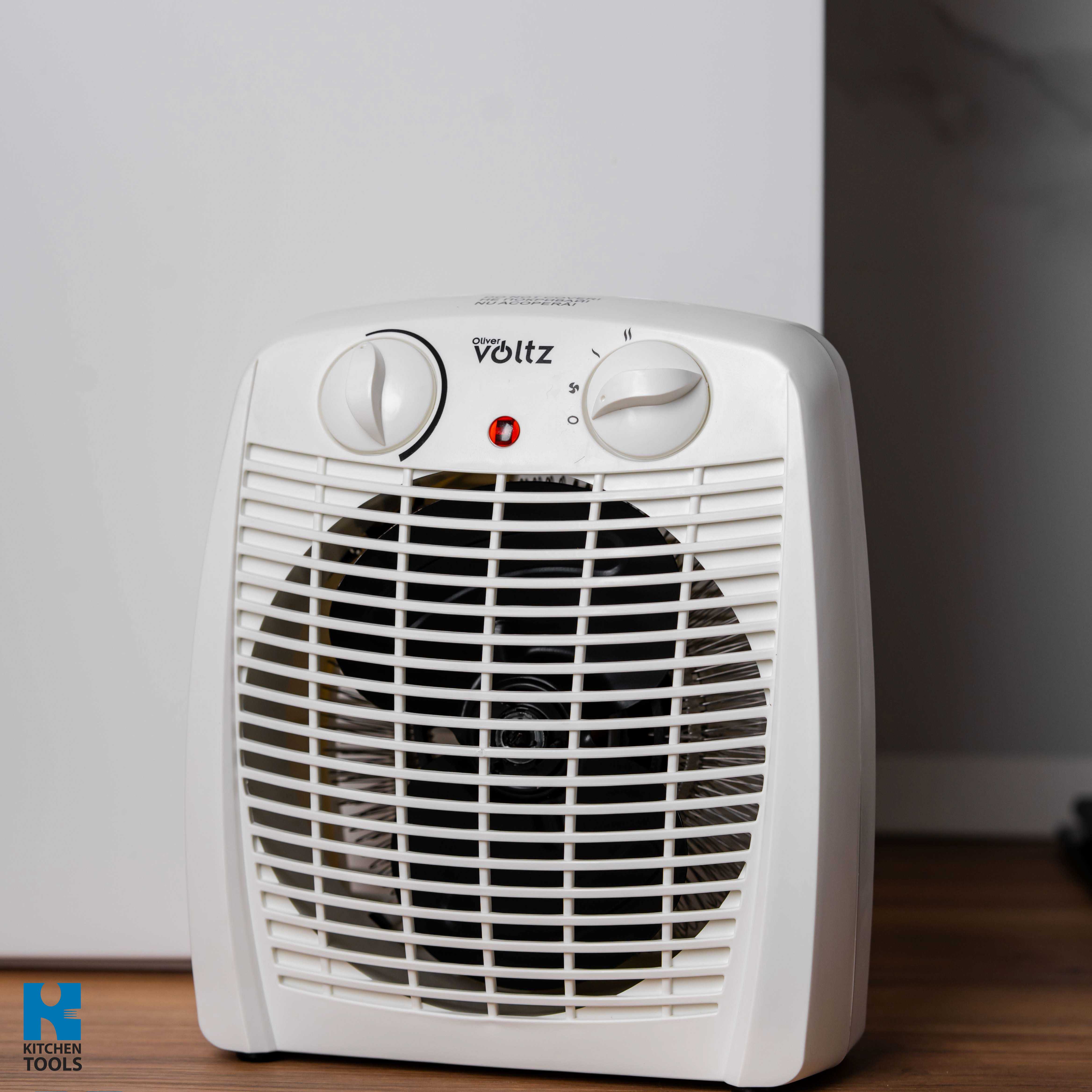 Aeroterma, 2 trepte, 2000W, 3 moduri de functionare, aer cald/rece, protectie la supraincalzire, Voltz, alba