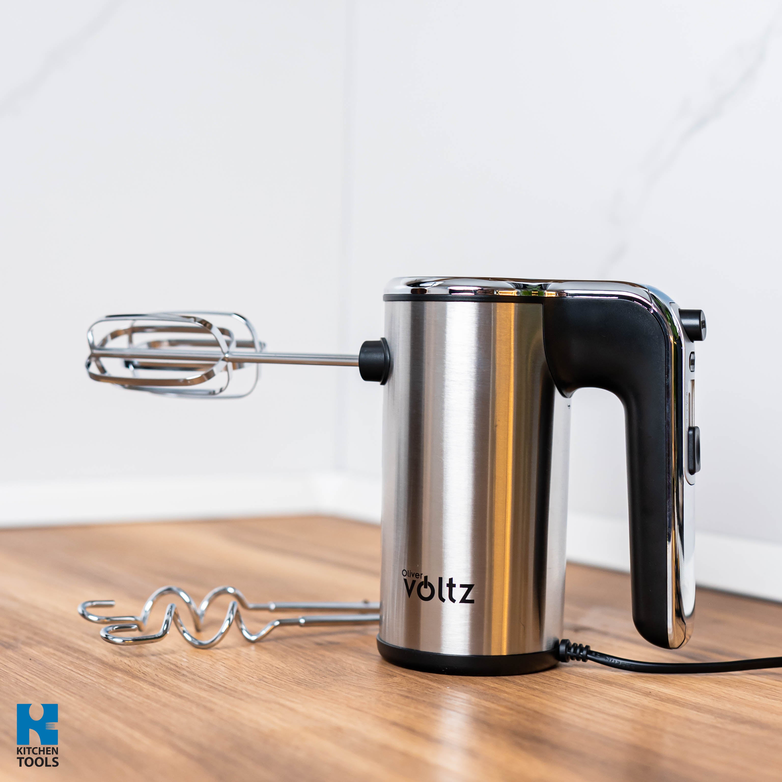 Mixer de mana, 500W, functie Turbo, 2 seturi de teluri nichel, 5 trepte de viteza, Oliver Voltz, argintiu