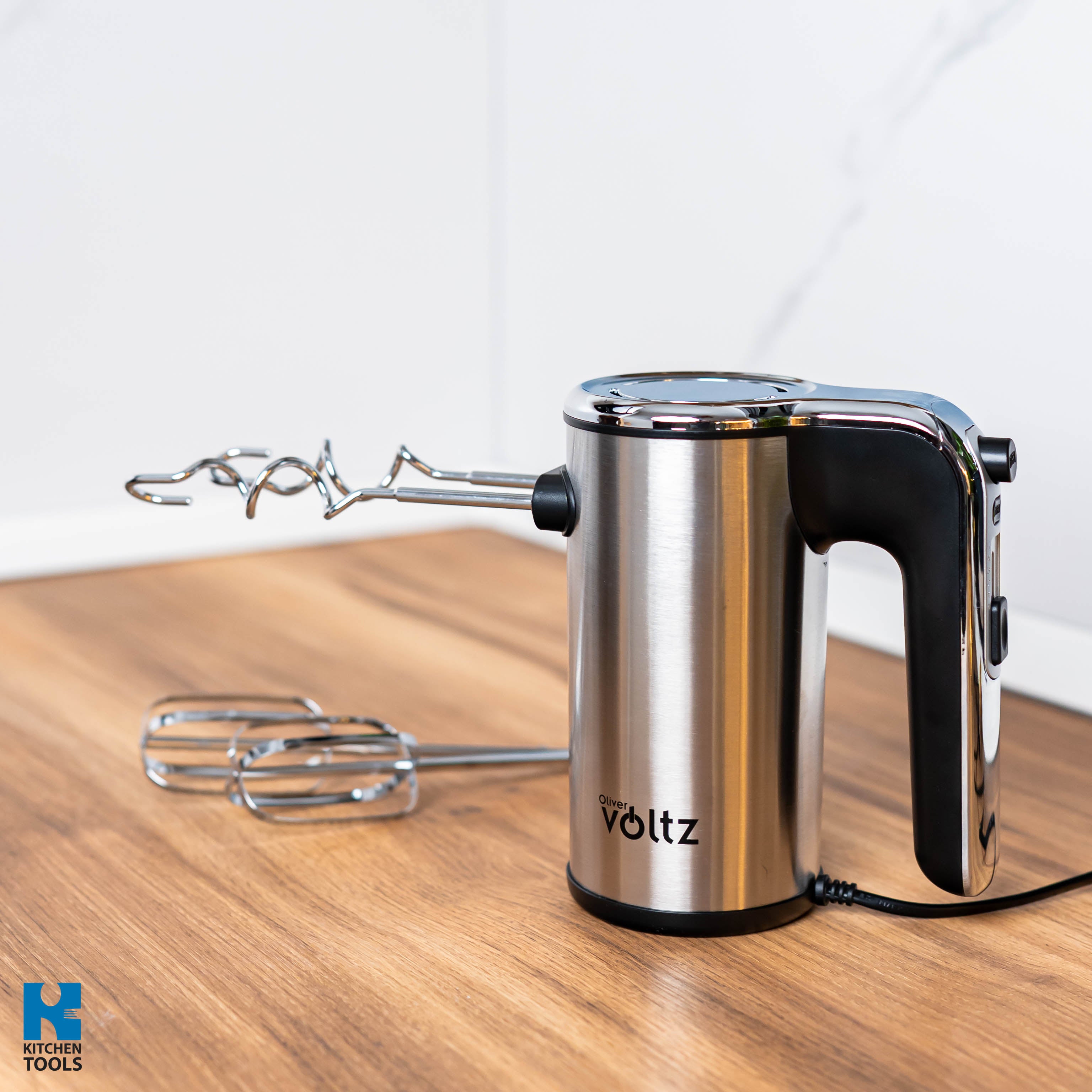 Mixer de mana, 500W, functie Turbo, 2 seturi de teluri nichel, 5 trepte de viteza, Oliver Voltz, argintiu