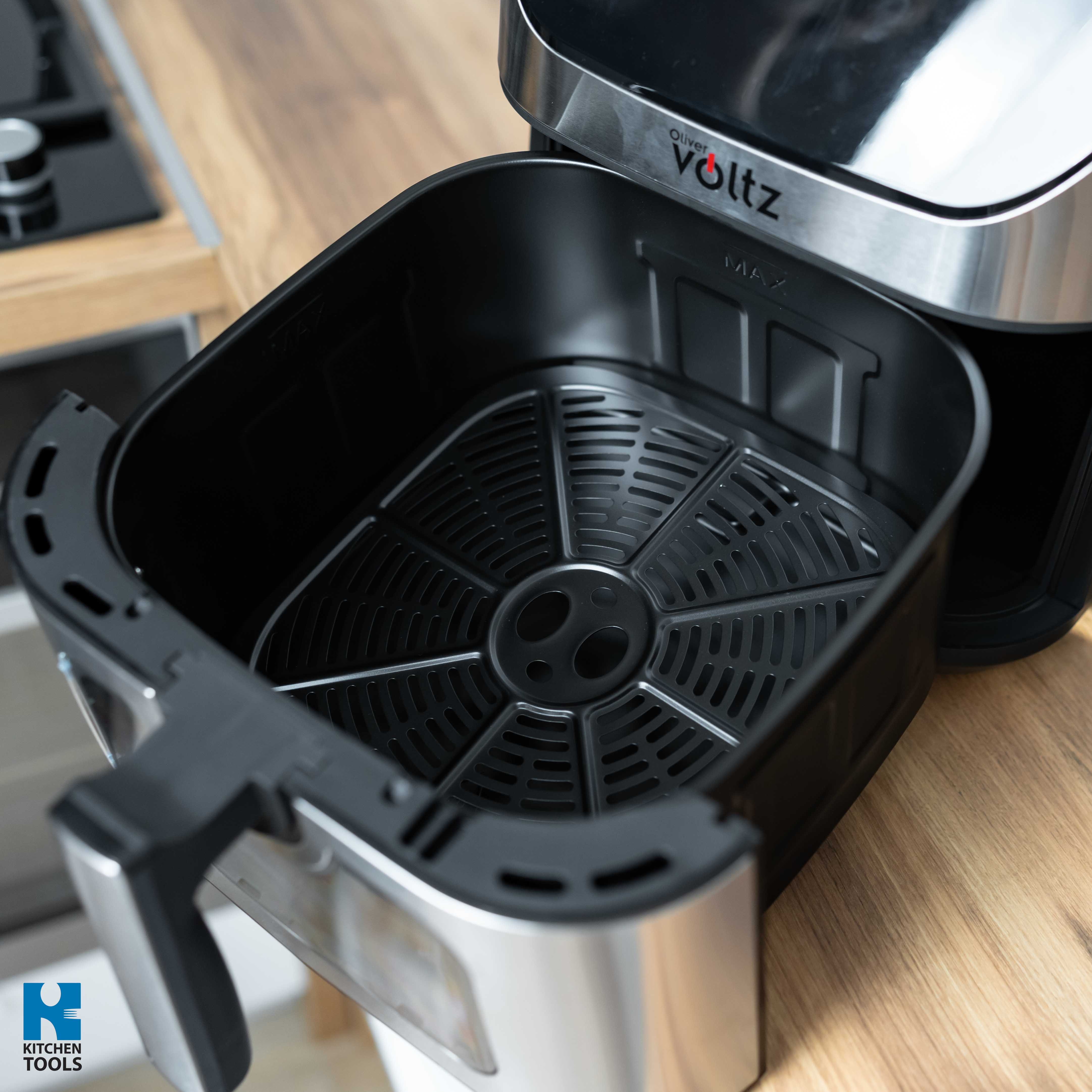 Friteuza cu aer cald Airfryer ClearView 12 in1, 1700W, 7 litri, 80°C - 200°C, timer 60 min, 12 programe, Oliver Voltz, negru
