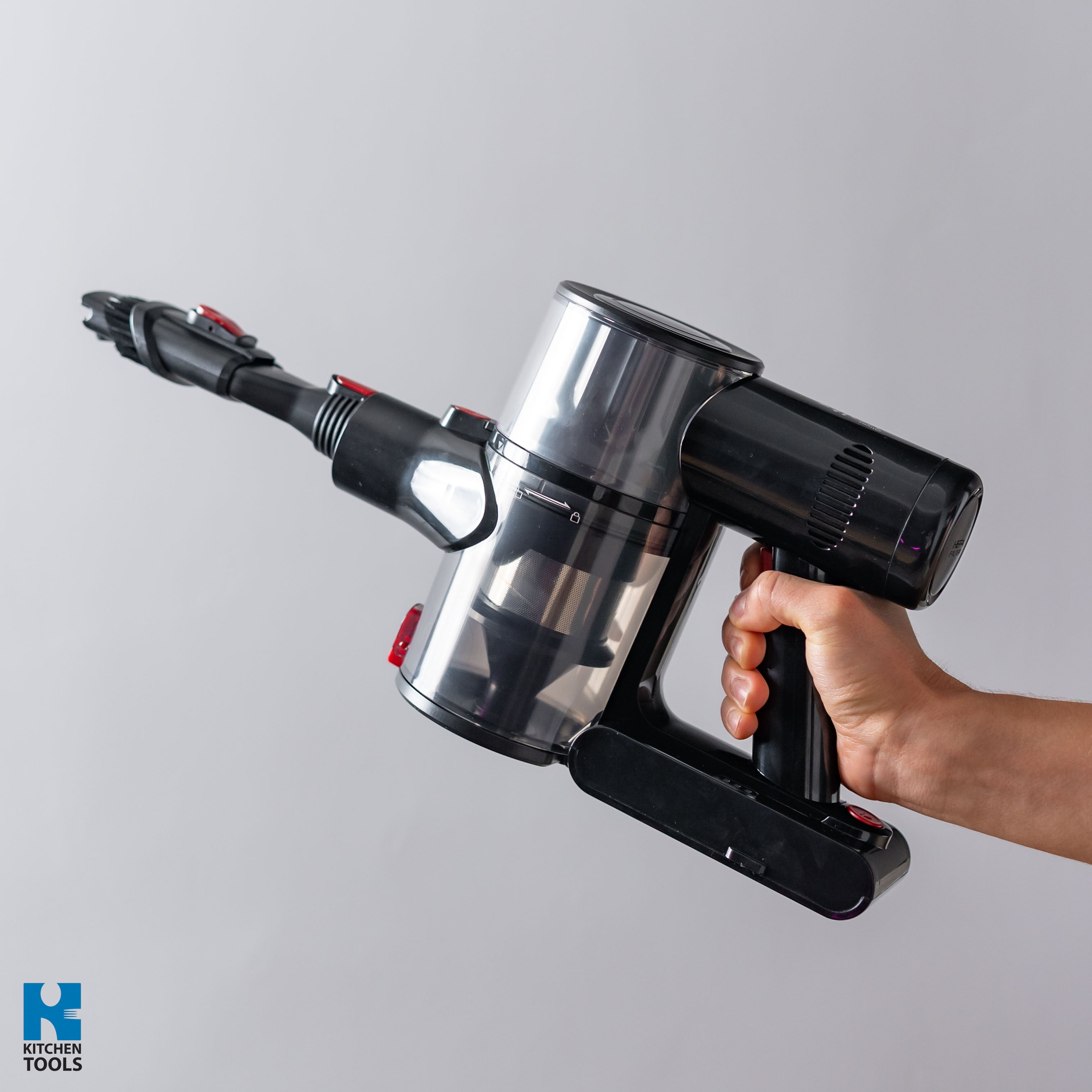 Aspirator VERTICAL fara fir 2in1, 150W, 16.5KPA, 0.7litri, 2 trepte, 45 min, perie iluminata, 4 accesorii, Oliver Voltz