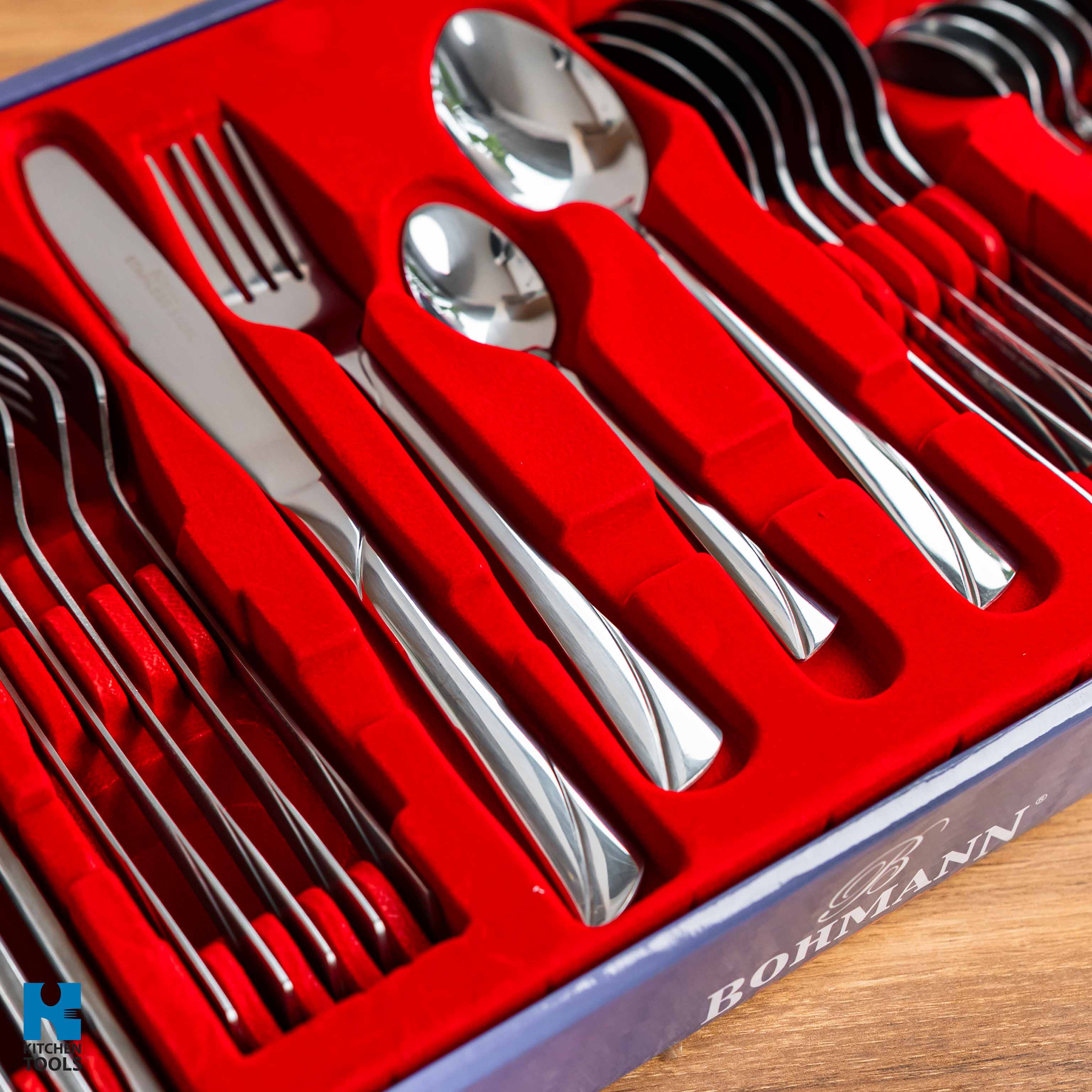 Set tacamuri 24 piese, 6 persoane, finisaj oglinda, otel inoxidabil, Bohmann