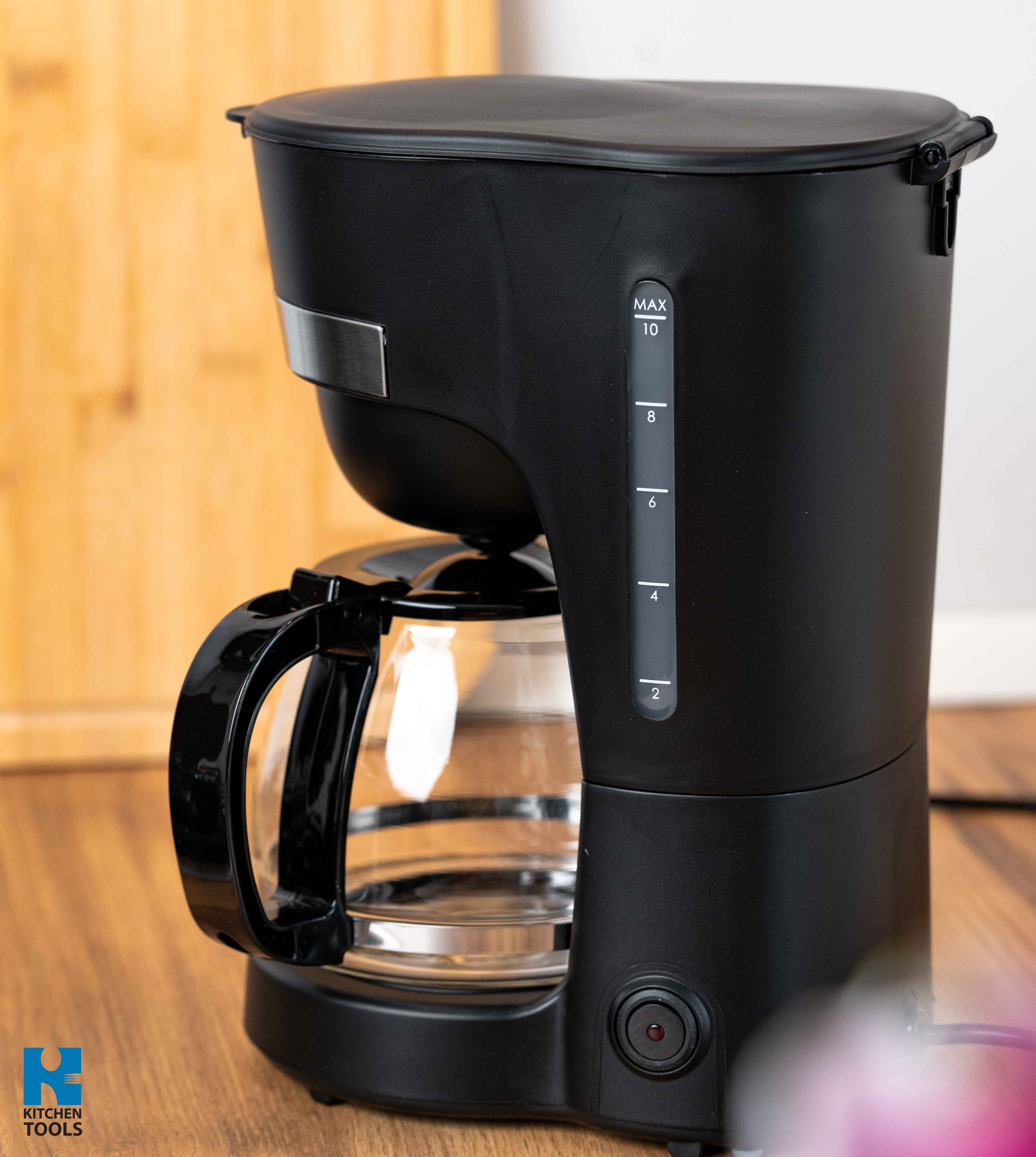 Cafetiera electrica, 1.25 Litri, anti-picurare, carafa din sticla, gradatie, Oliver Voltz, negru