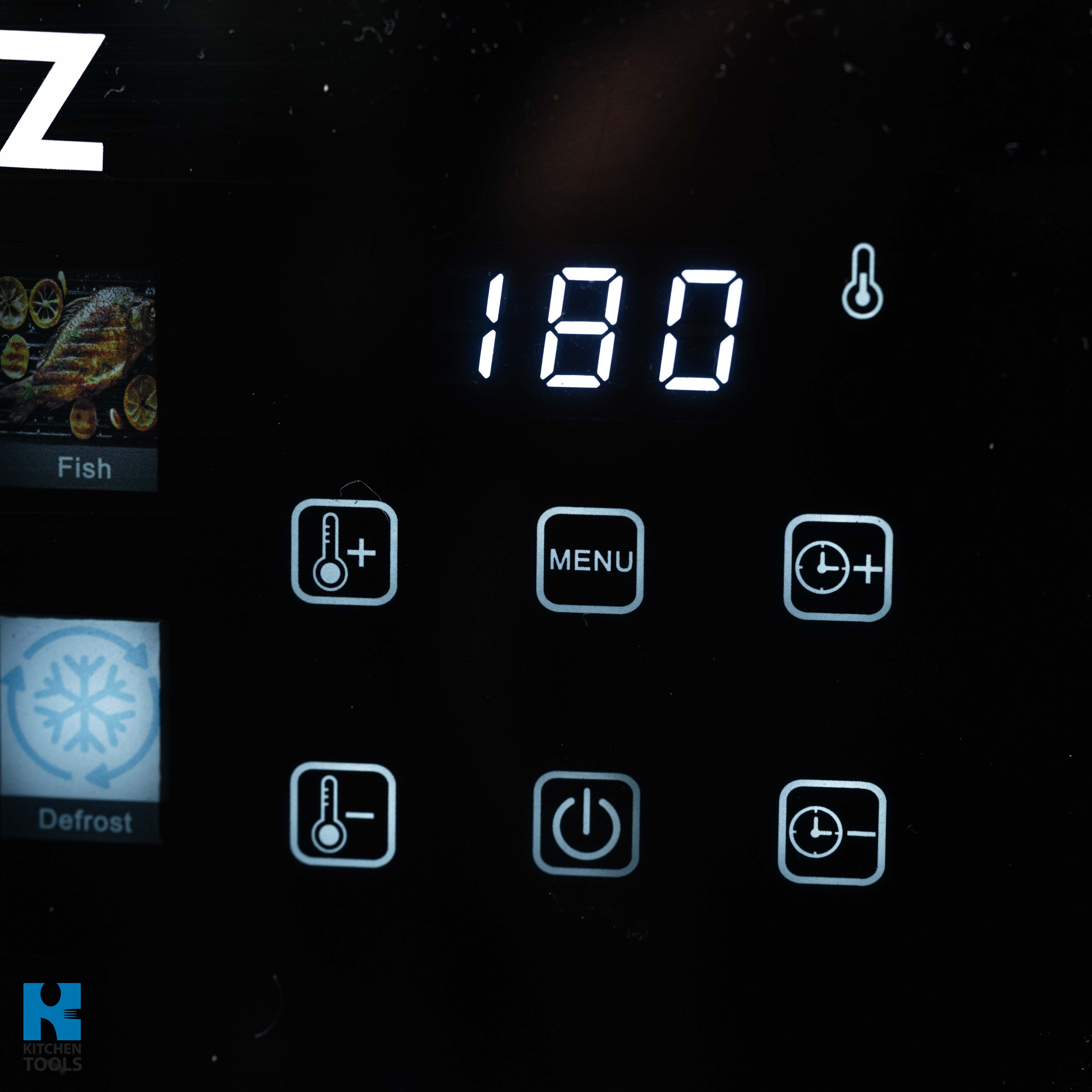 Air Fryer/ Friteuza cu aer cald, 8 litri, 1800W, 12 programe, display LED color, fereastra transparenta, timer, Oliver Voltz