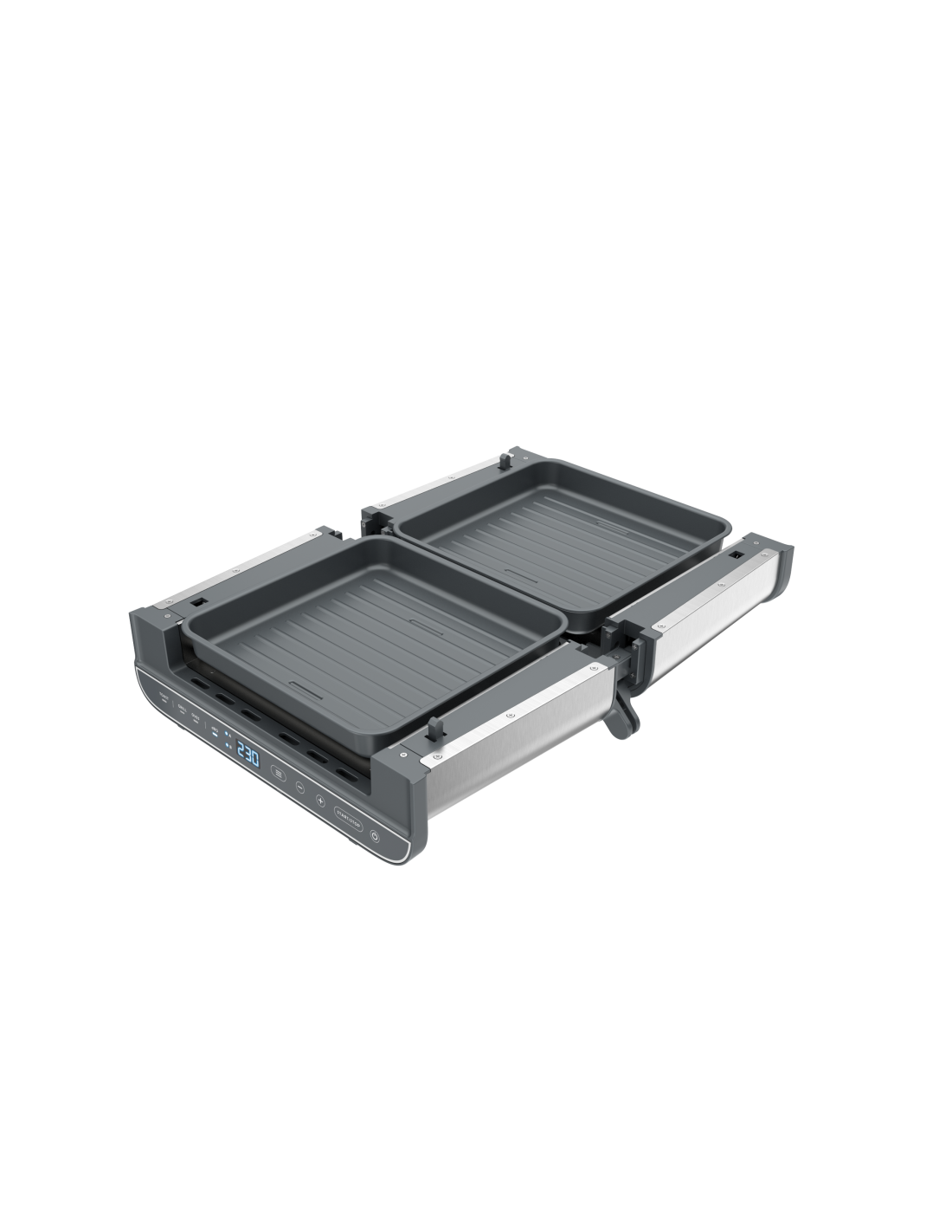 Grill electric 4 in 1 multifunctional, Toast/Grill/Cuptor/BBQ, 1700W, antiaderent, inox, Oliver Voltz