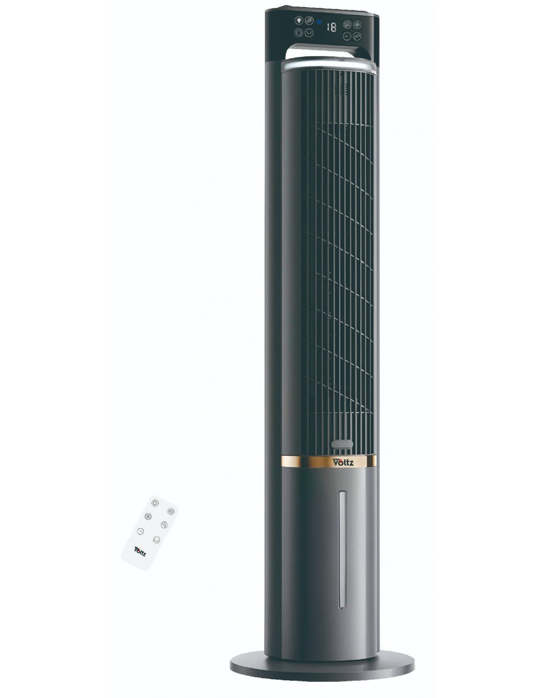 Ventilator turn, 3 viteze, timer, recipient parfum, functie racire, 105 cm, FreshAir, telecomanda, Oliver Voltz