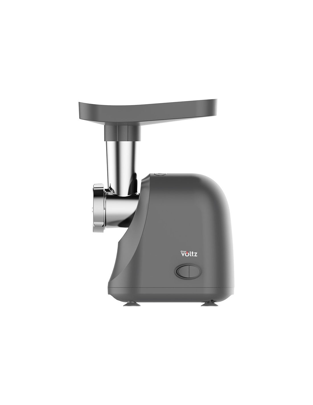 Masina de tocat carne/bulion, 2 functii, 2 site, 800W, functie Reverse, silentioasa, Oliver Voltz, gri